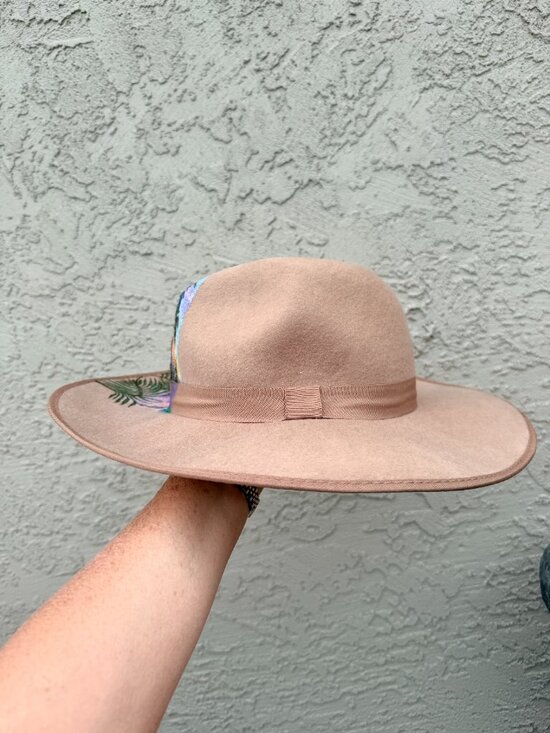 Jolie Tete Hand Painted Wool Western Fedora Hat main image 6